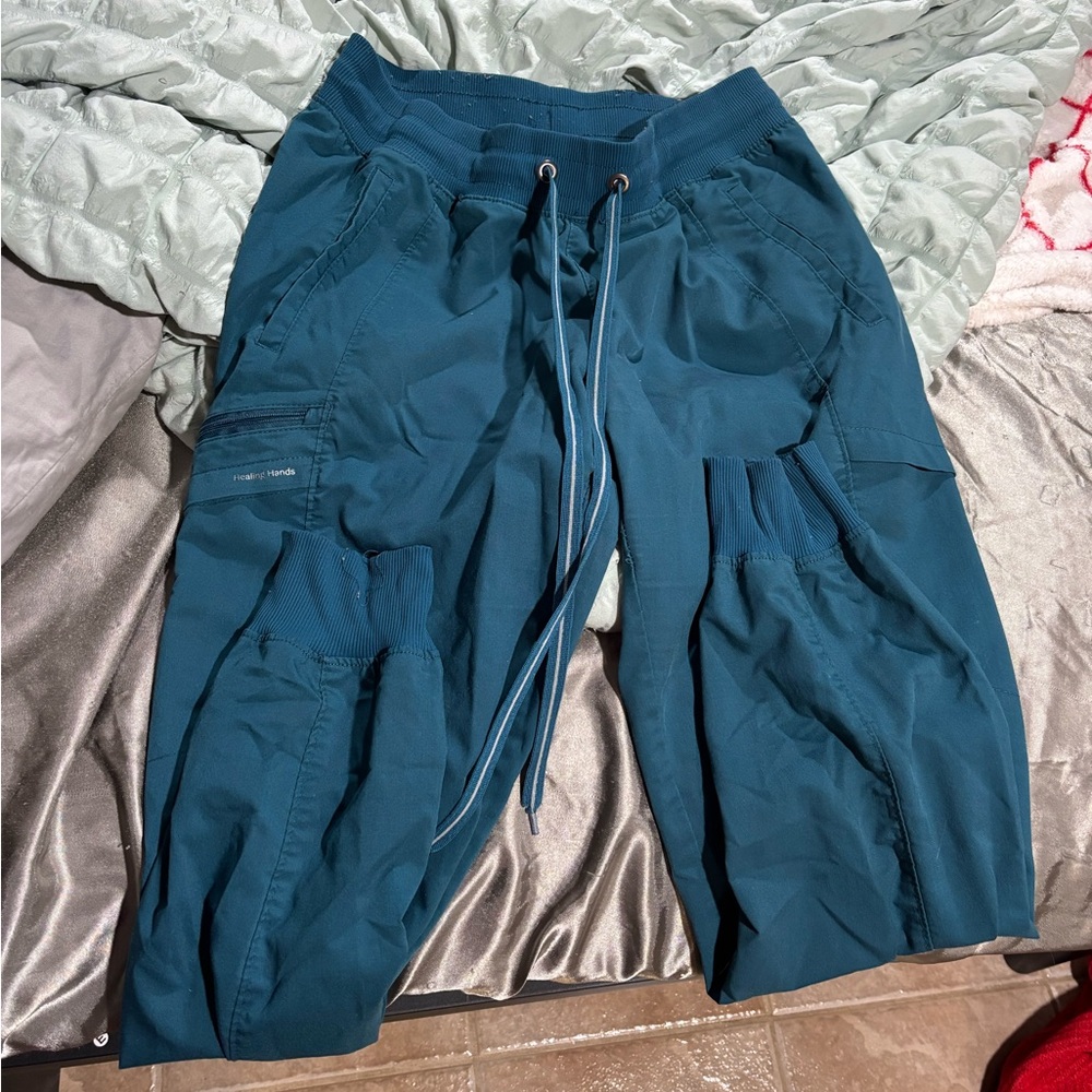healing hands Teal Scrub Pants
